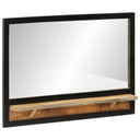 Spiegel Met Schap 80X8X55 Cm Glas En Massief Mangohout