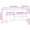 Schoenenkast 102X36X60 Cm Bewerkt Hout