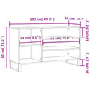 Schoenenkast 102X36X60 Cm Bewerkt Hout