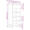 Schoenenkast 40X36X105 Cm Bewerkt Hout