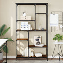 Boekenrek 99X35,5X176 Cm Bewerkt Hout En Staal