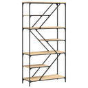 Boekenrek 91X36X176 Cm Bewerkt Hout En Staal Kleur