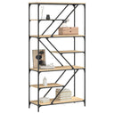 Boekenrek 91X36X176 Cm Bewerkt Hout En Staal Kleur