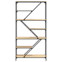 Boekenrek 91X36X176 Cm Bewerkt Hout En Staal Kleur