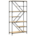 Boekenrek 91X36X176 Cm Bewerkt Hout En Staal Kleur