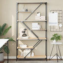 Boekenrek 91X36X176 Cm Bewerkt Hout En Staal Kleur
