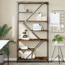 Boekenrek 91X36X176 Cm Bewerkt Hout En Staal Kleur