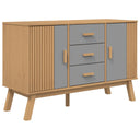 Dressoir Olden 114X43X73,5 Cm Massief Grenenhout Grijs En Bruin