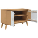 Dressoir Olden 114X43X73,5 Cm Massief Grenenhout Wit En Bruin