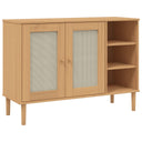 Dressoir Senja 112X40X80 Cm Rattan Massief Grenenhout