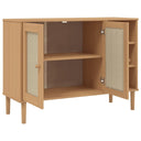 Dressoir Senja 112X40X80 Cm Rattan Massief Grenenhout