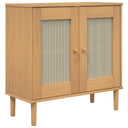 Dressoir Senja 80X35X80 Cm Rattan Look Massief Grenenhout