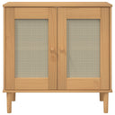 Dressoir Senja 80X35X80 Cm Rattan Look Massief Grenenhout