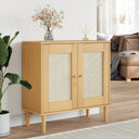 Dressoir Senja 80X35X80 Cm Rattan Look Massief Grenenhout