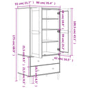 Kledingkast Senja 90X55X75 Cm Rattan Look Grenenhout