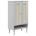 Schoenenkast Senja 59,5X35X107 Cm Rattan Look Grenenhout