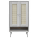 Schoenenkast Senja 59,5X35X107 Cm Rattan Look Grenenhout