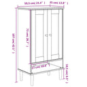 Schoenenkast Senja 59,5X35X107 Cm Rattan Look Grenenhout