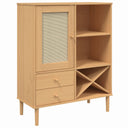 Hoge Kast Senja 90X40X2 Cm Rattan Look Grenenhout