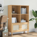 Boekenkast Senja Rattan-Look 90X35X30 Cm Grenenhout