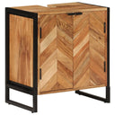 Badkamerkast 55X35X60 Cm Massief Acaciahout En Ijzer Grijs Sonoma