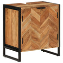 Badkamerkast 55X35X60 Cm Massief Acaciahout En Ijzer Grijs Sonoma