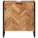 Badkamerkast 55X35X60 Cm Massief Acaciahout En Ijzer Grijs Sonoma