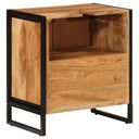 Badkamerkast 55X35X60 Cm Massief Acaciahout En Ijzer Grijs Sonoma