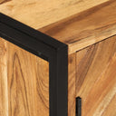 Badkamerkast 55X35X60 Cm Massief Acaciahout En Ijzer Grijs Sonoma