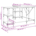 Bureau 139X139X75 Cm Bewerkt Hout