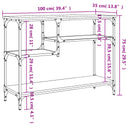 Wandtafel Met Schappen 100X35X75 Cm Eikenkleurig