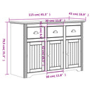 Hoge Kast Bodo 115,5X43X200,5 Cm Massief Grenenhout