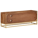 Tv-Meubel 110X30X40 Cm Massief Ruw Mangohout En Ijzer