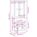 Hoge Kast Viken 80X40X200 Cm Massief Grenenhout Wit