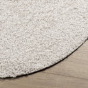 Vloerkleed Shaggy Hoogpolig Modern Ø 160 Cm Kleurig Crème