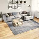 Vloerkleed Shaggy Hoogpolig Modern Blauw