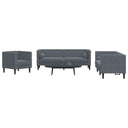 3-Delige Loungeset Chesterfield En Bolsters Fluweel