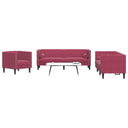 3-Delige Loungeset Chesterfield En Bolsters Fluweel