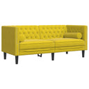3-Delige Loungeset Chesterfield Met Bolsters Fluweel
