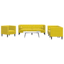 3-Delige Loungeset Chesterfield Met Bolsters Fluweel