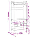 Kledingkast Met Lades 89X39X184,5 Cm Bewerkt Hout