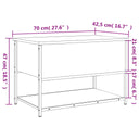 Opbergbankje 70X42,5X47 Cm Bewerkt Hout Kleurig