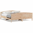 Bedframe Met Hoofdbord Massief Grenenhout Was