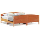 Bedframe Met Hoofdbord Massief Grenenhout Was