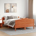 Bedframe Met Hoofdbord Massief Grenenhout Was