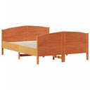 Bedframe Met Hoofdbord Massief Grenenhout Was