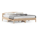 Bedframe Met Hoofdbord Massief Grenenhout Was