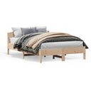 Bedframe Met Hoofdbord Massief Grenenhout Was