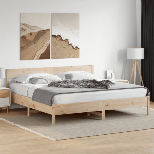 Bedframe Met Hoofdbord Massief Grenenhout