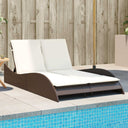 Ligbed Met Kussens Poly Rattan Beige